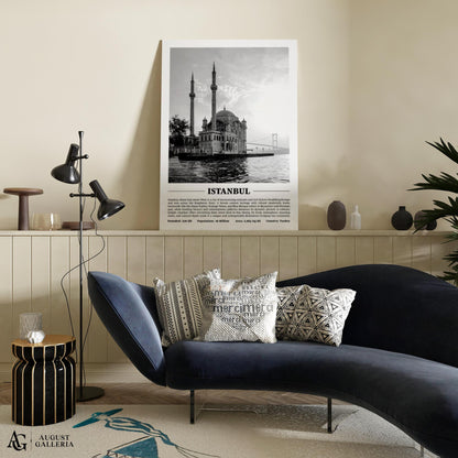 Istanbul Black & White City Print