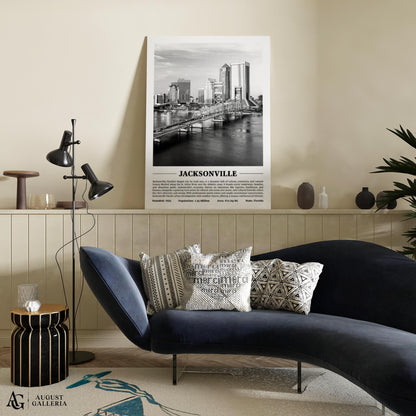 Jacksonville Black & White City Print