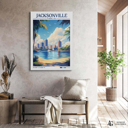 Jacksonville Florida Retro Travel Print