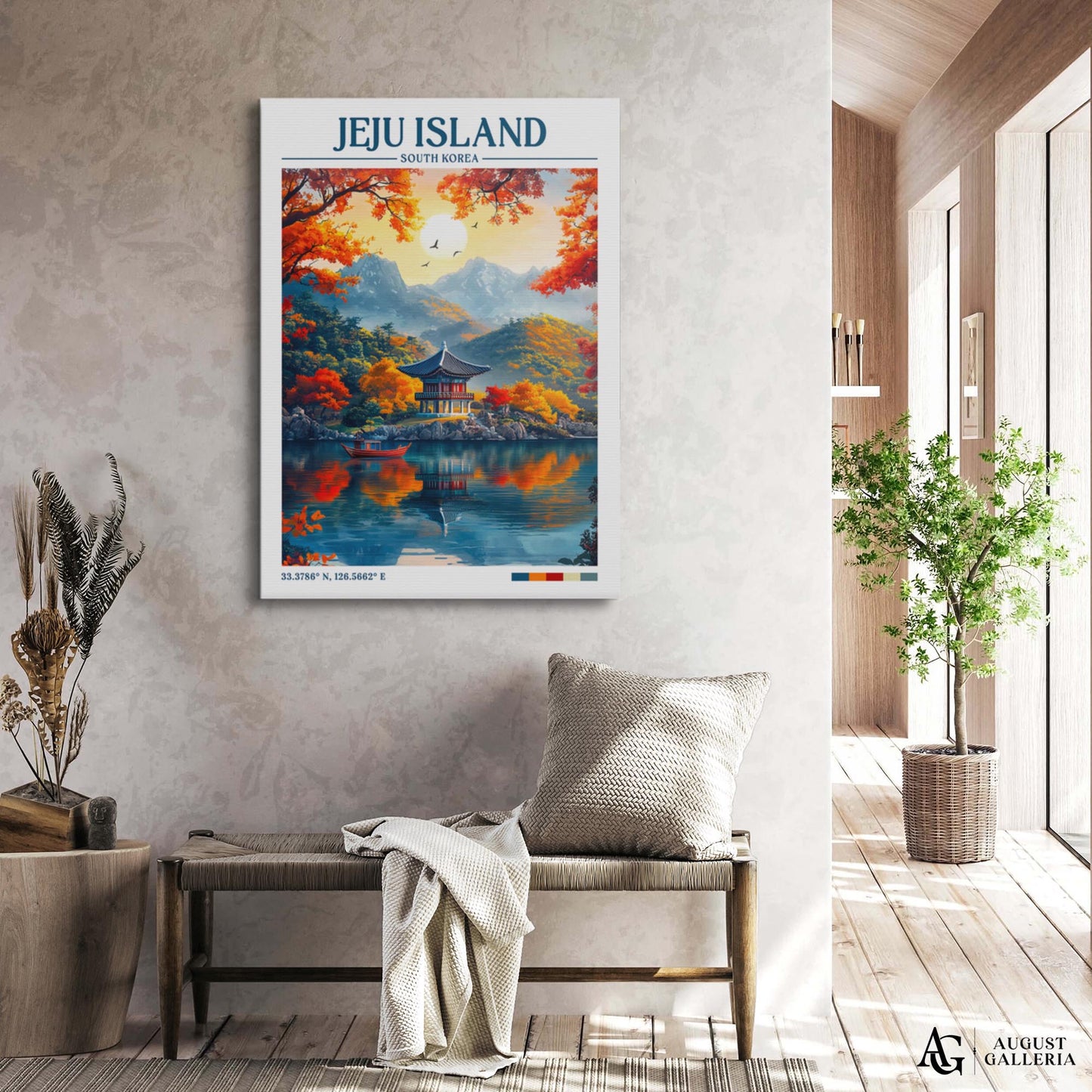 Jeju Island South Korea Retro Travel Print