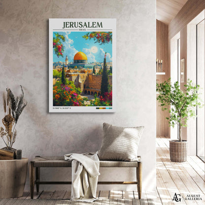 Jerusalem Retro Travel Print