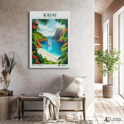 Kauai Hawaii Retro Travel Print