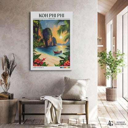 Koh Phi Phi Retro Travel Print