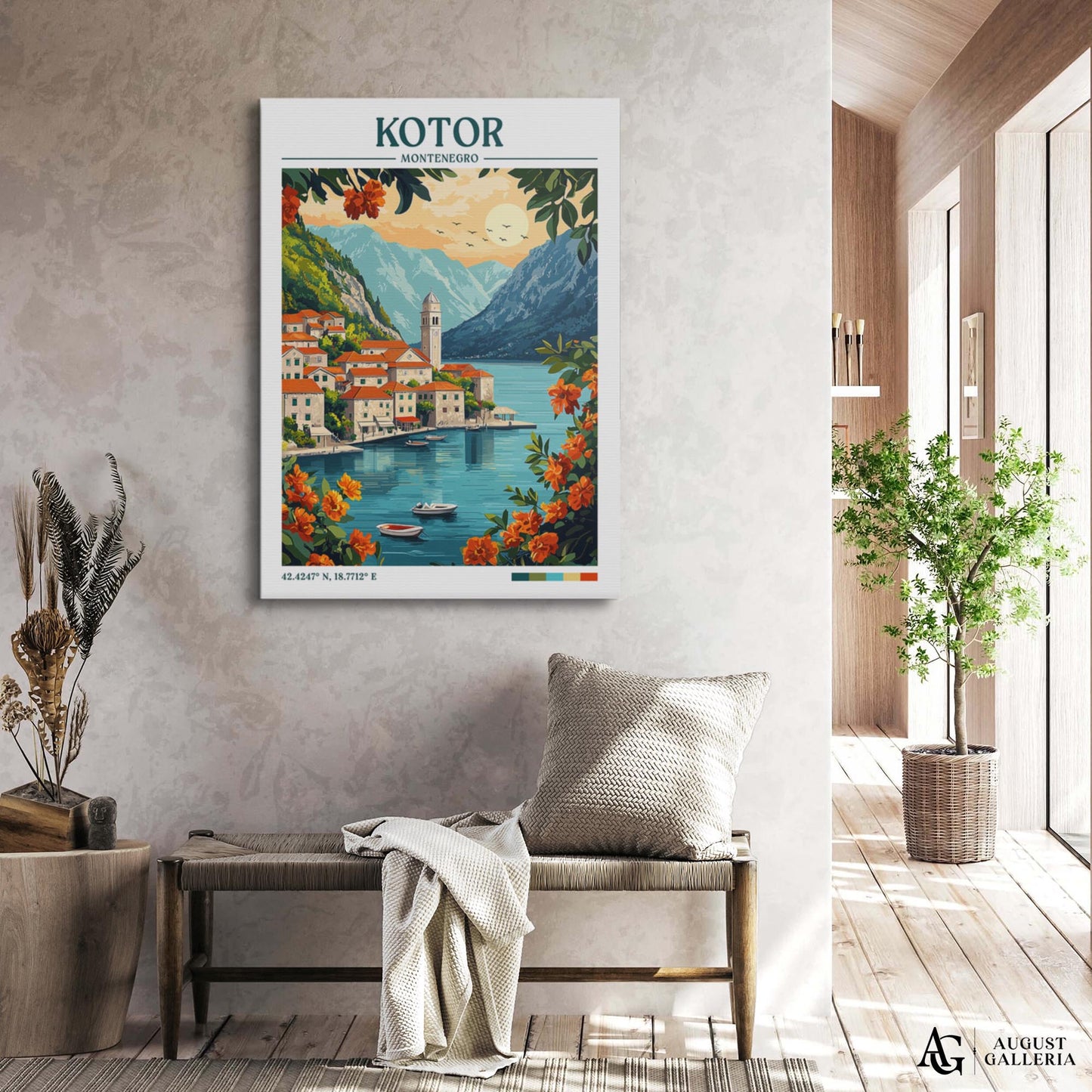 Kotor Montenegro Retro Travel Print