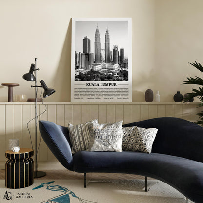 Kuala Lumpur Black & White City Print