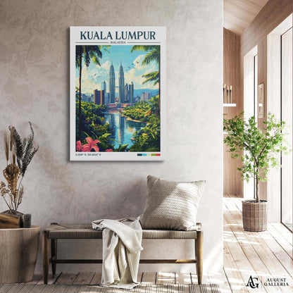 Kuala Lumpur Retro Travel Print