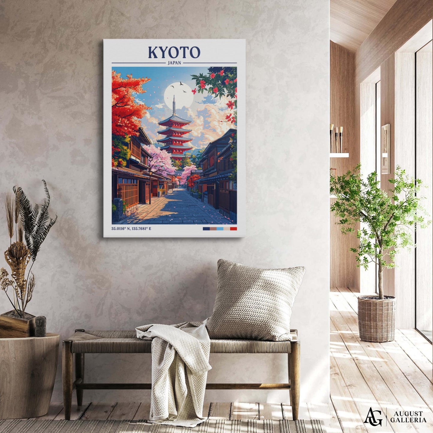 Kyoto Japan Retro Travel Print