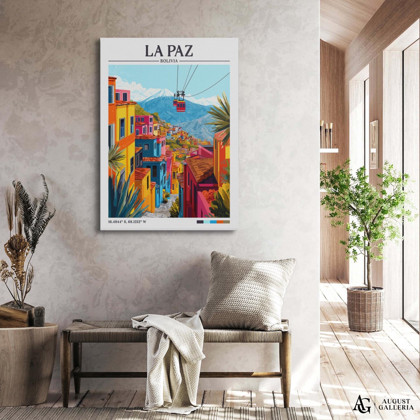 La Paz Bolivia Retro Travel Print