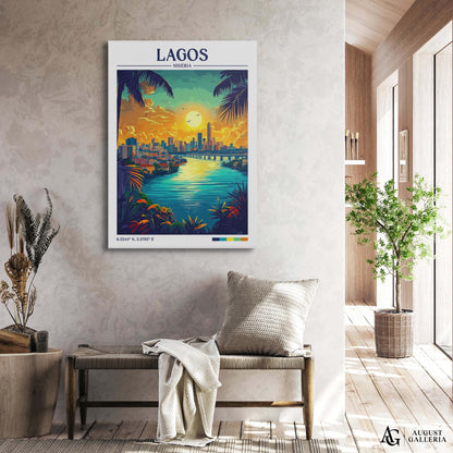 Lagos Nigeria Retro Travel Print