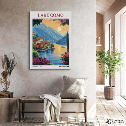 Lake Como Retro Travel Print