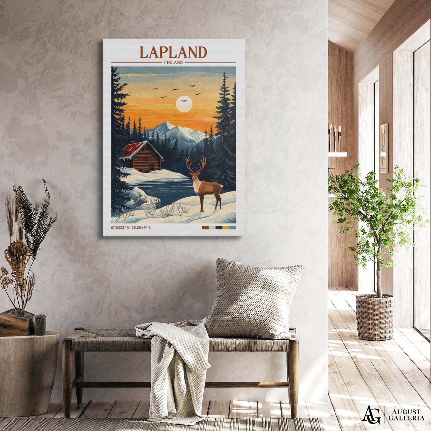 Lapland Retro Travel Print