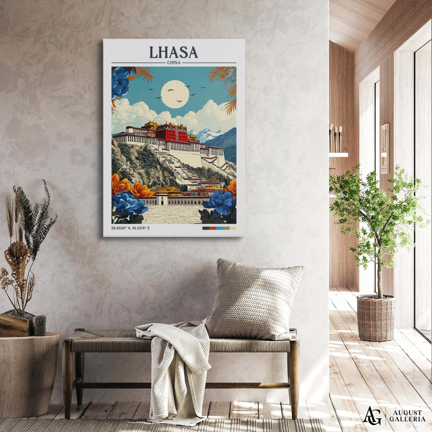 Lhasa China Retro Travel Print