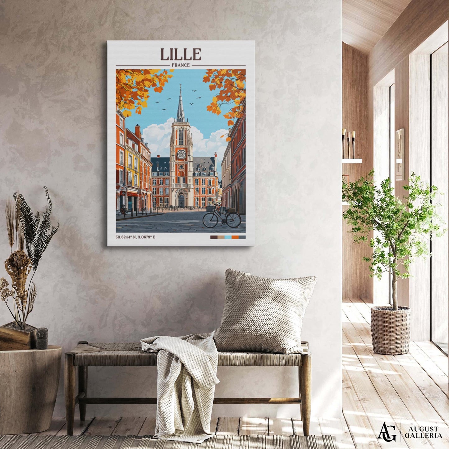Lille France Retro Travel Print
