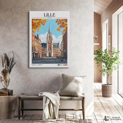 Lille France Retro Travel Print
