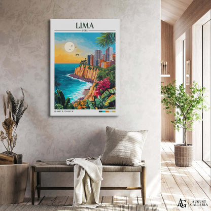 Lima Peru Retro Travel Print