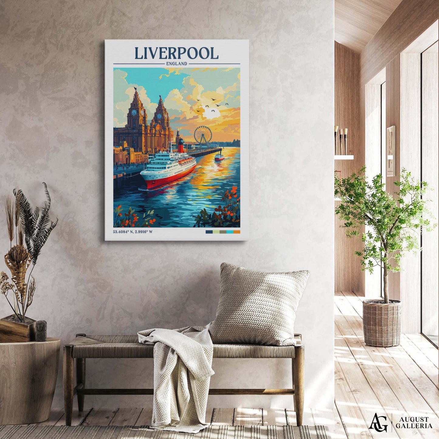 Liverpool England Retro Travel Print