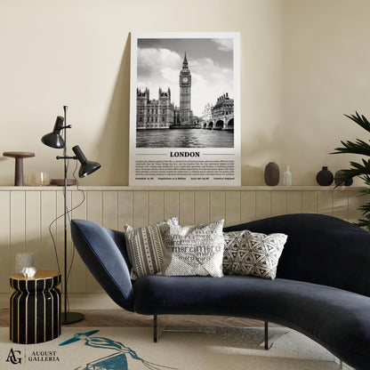 London Black & White City Print