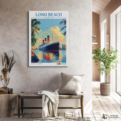 Long Beach California Retro Travel Print