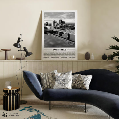 Louisville Black & White City Print