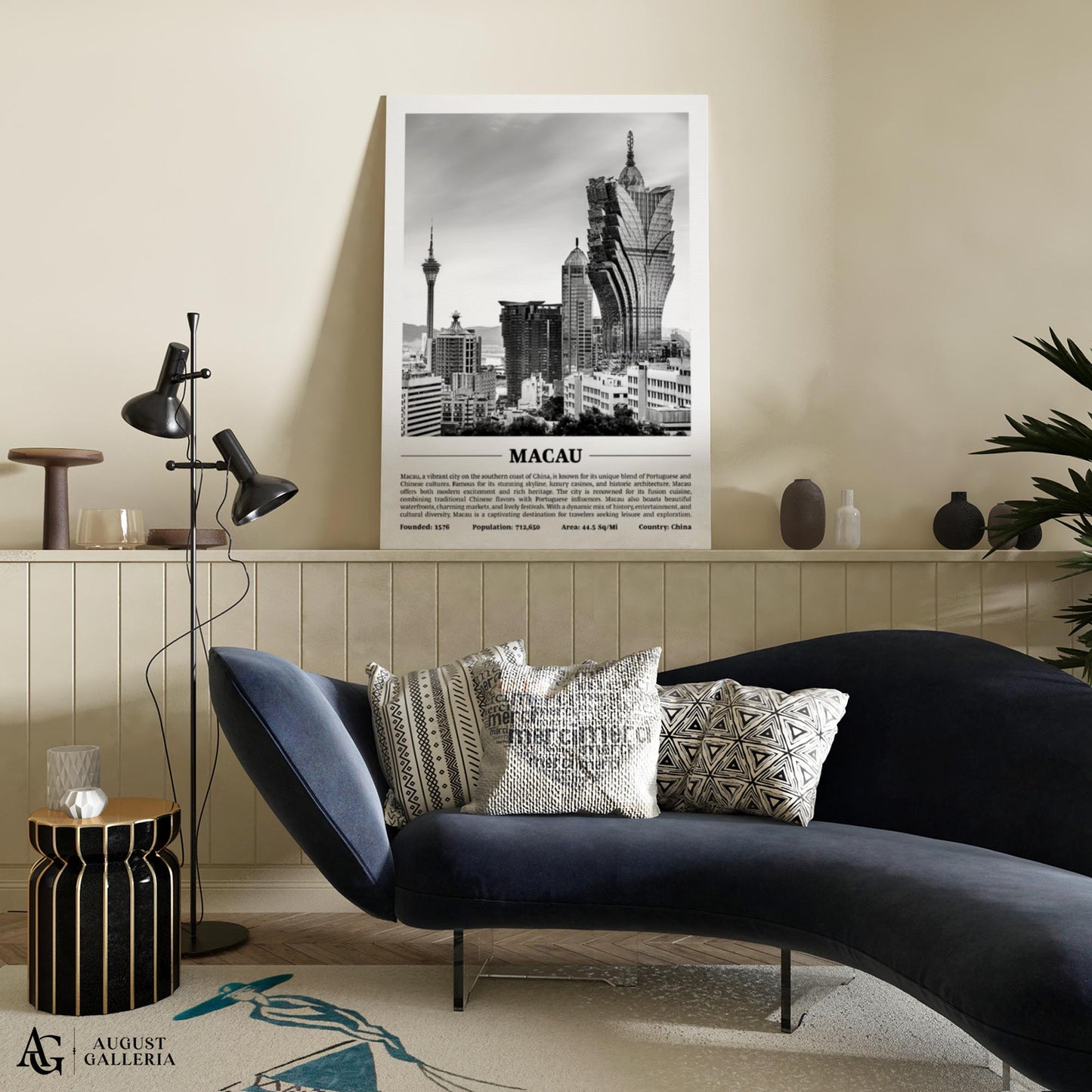 Macau Black & White City Print