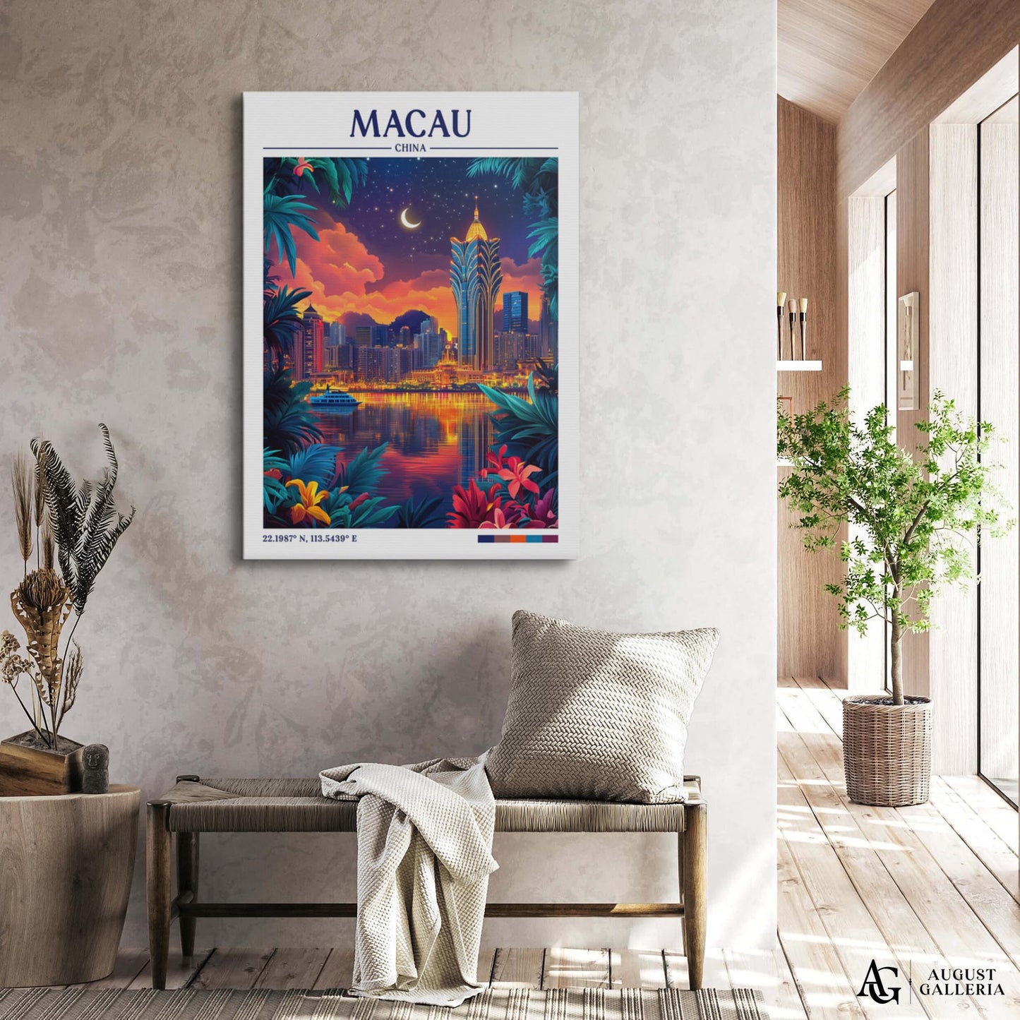Macau China Retro Travel Print