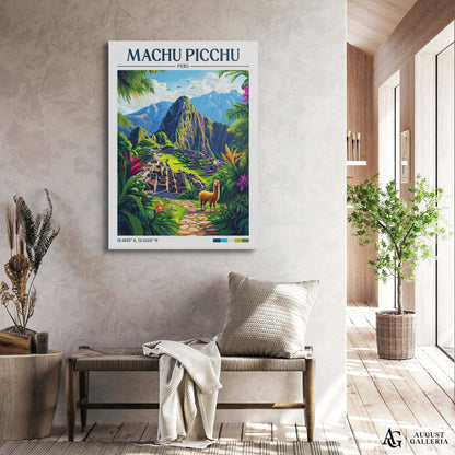 Machu Picchu Retro Travel Print