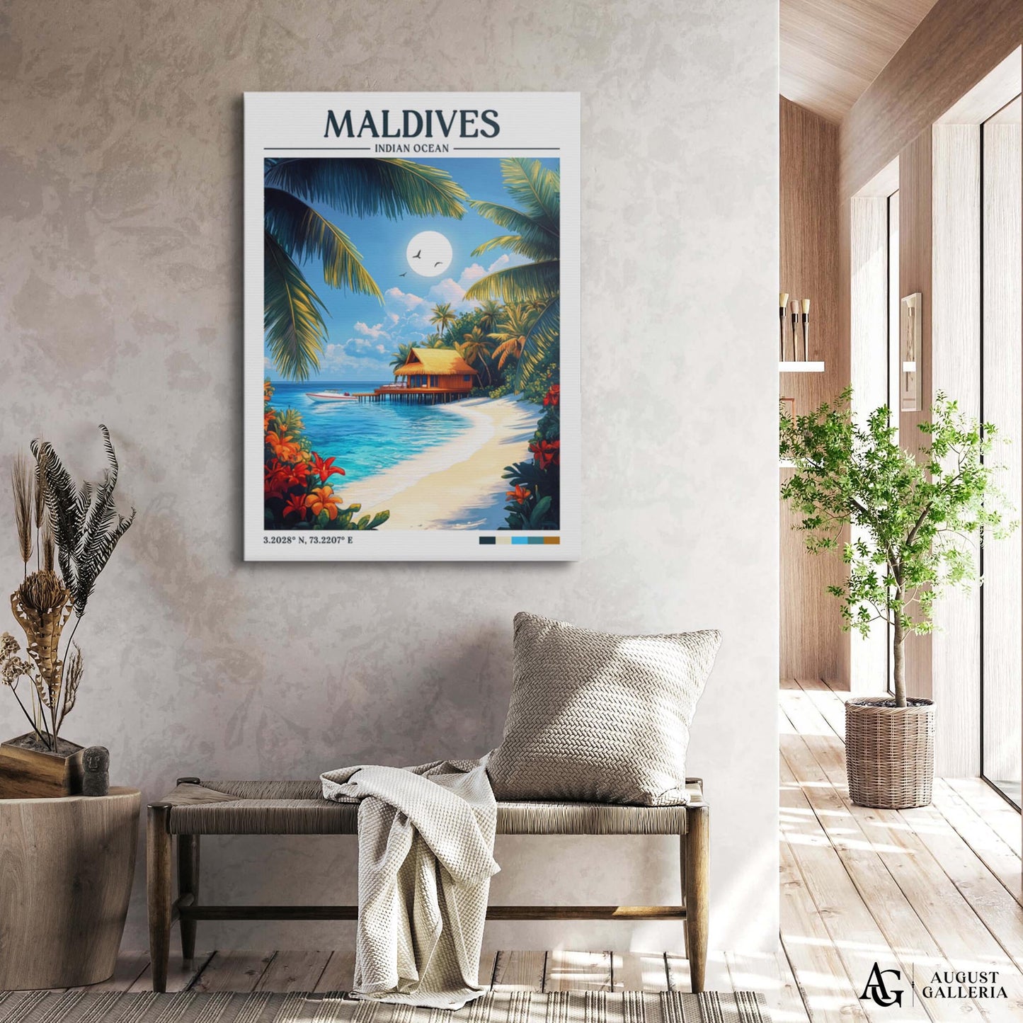 Maldives Retro Travel Print