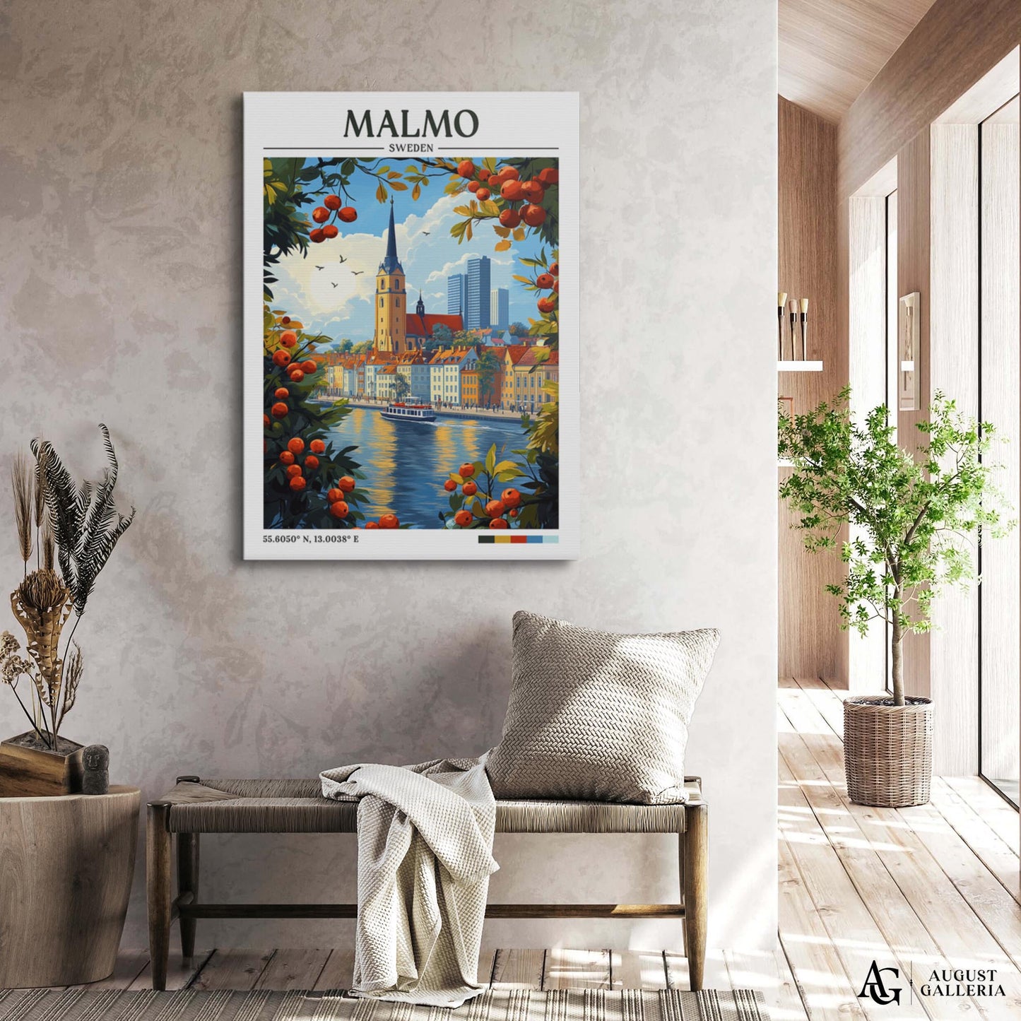 Malmö Sweden Retro Travel Print