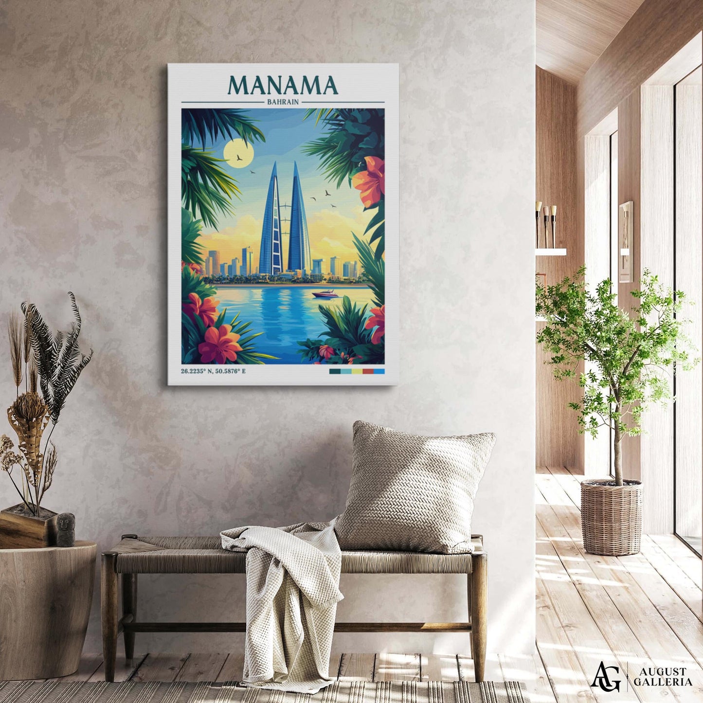 Manama Bahrain Retro Travel Print