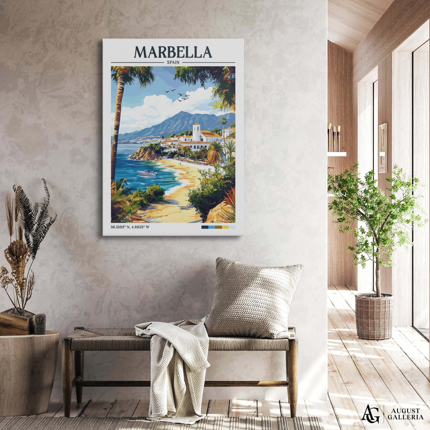 Marbella Spain Retro Travel Print