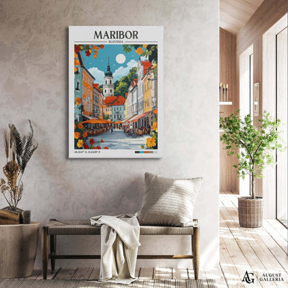 Maribor Slovenia Retro Travel Print