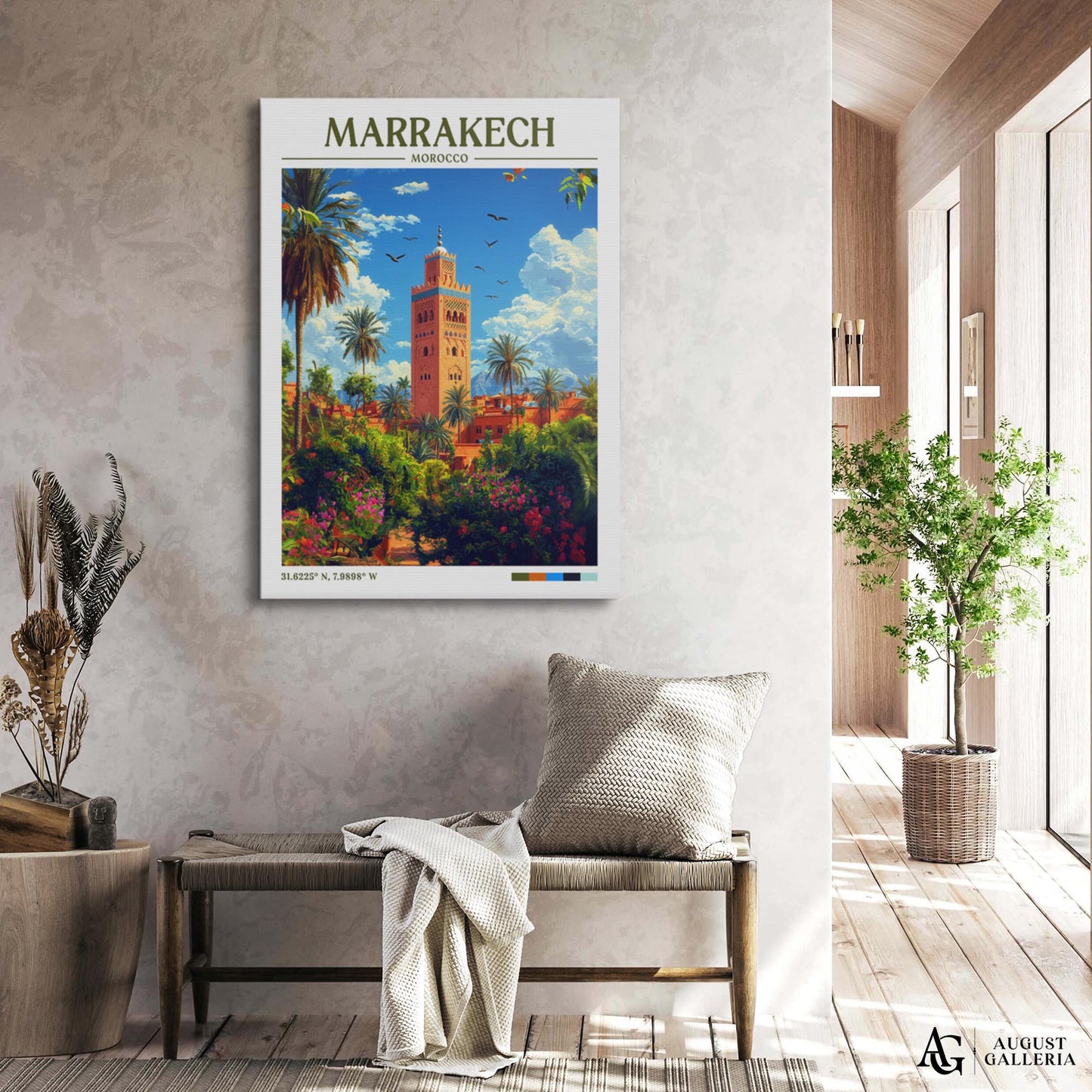 Marrakech Morocco Retro Travel Print