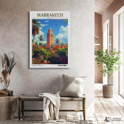 Marrakech Morocco Retro Travel Print