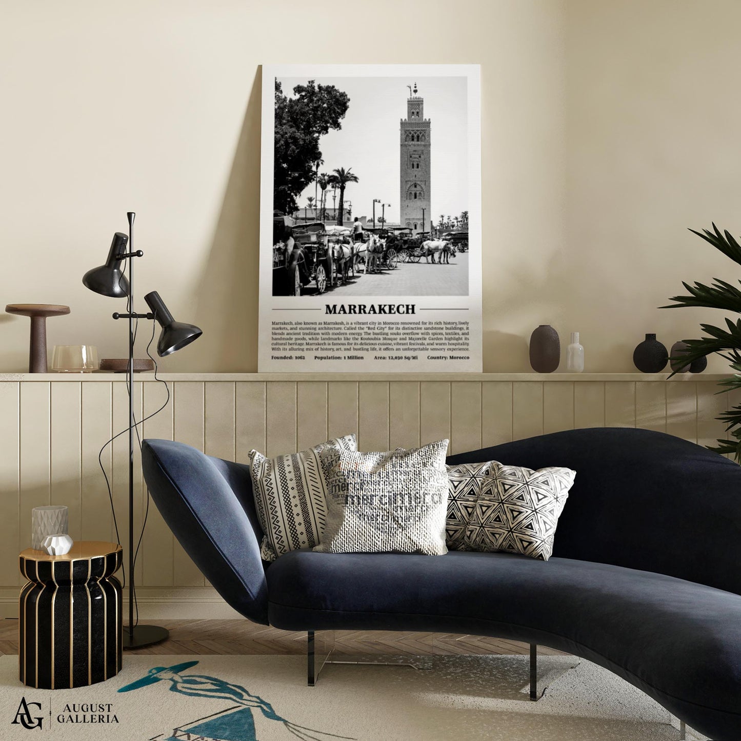 Marrakech Black & White City Print