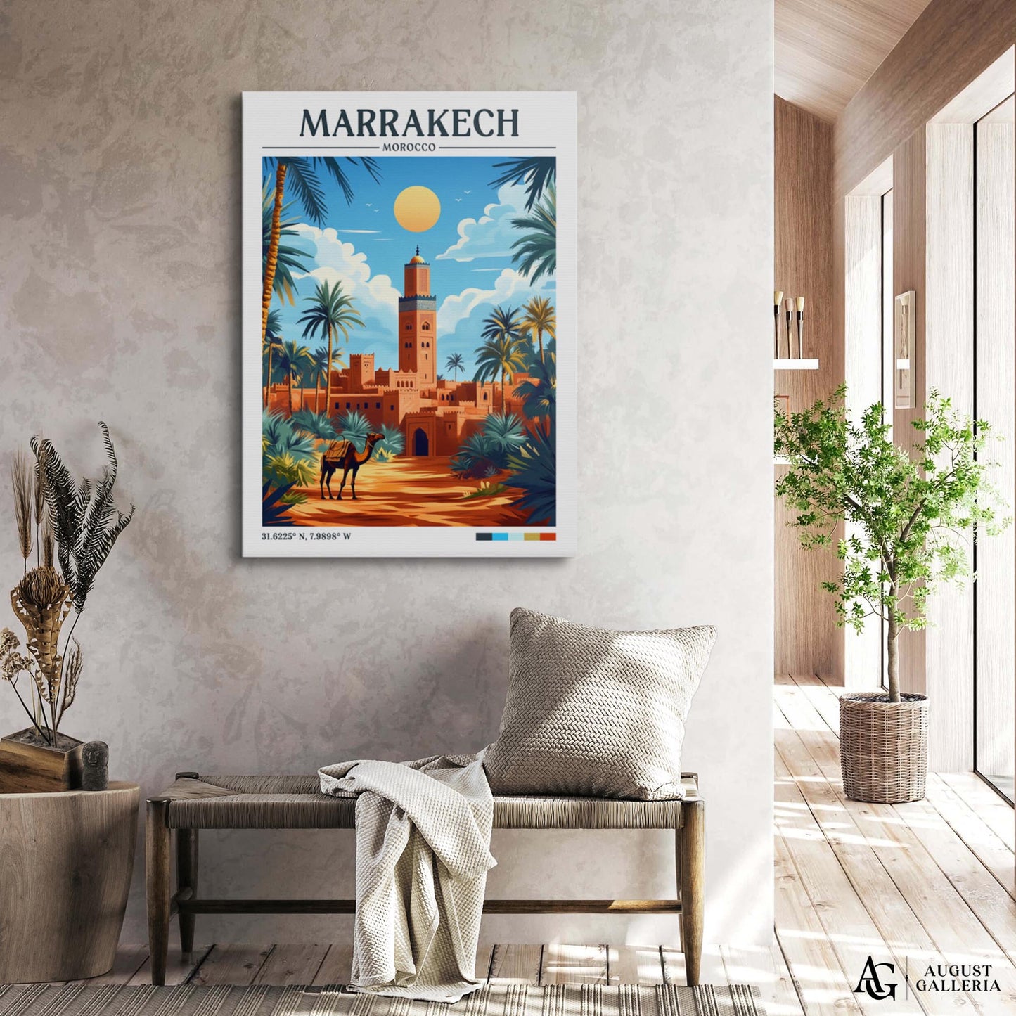 Marrakech Morocco Retro Travel Print