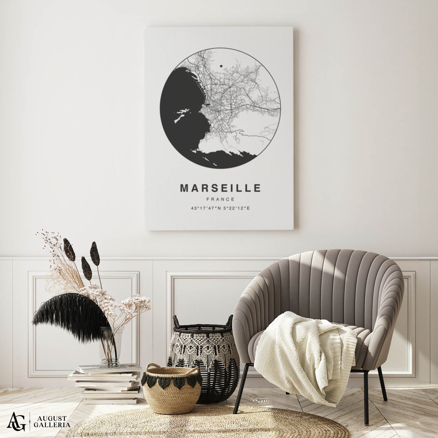 Marseille Minimalist Map