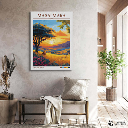 Masai Mara Retro Travel Print