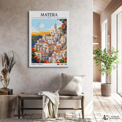 Matera Italy Retro Travel Print
