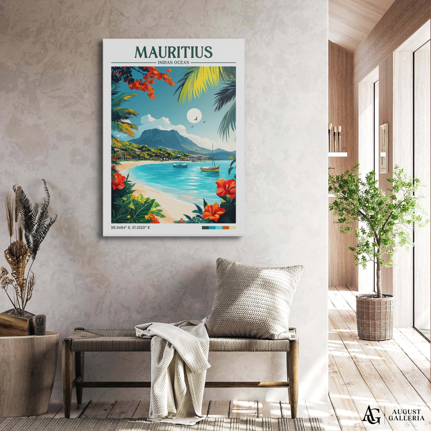 Mauritius Retro Travel Print