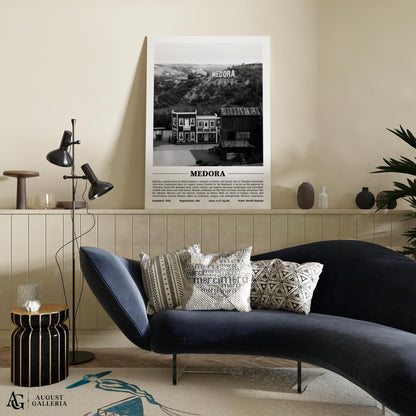 Medora Black & White City Print