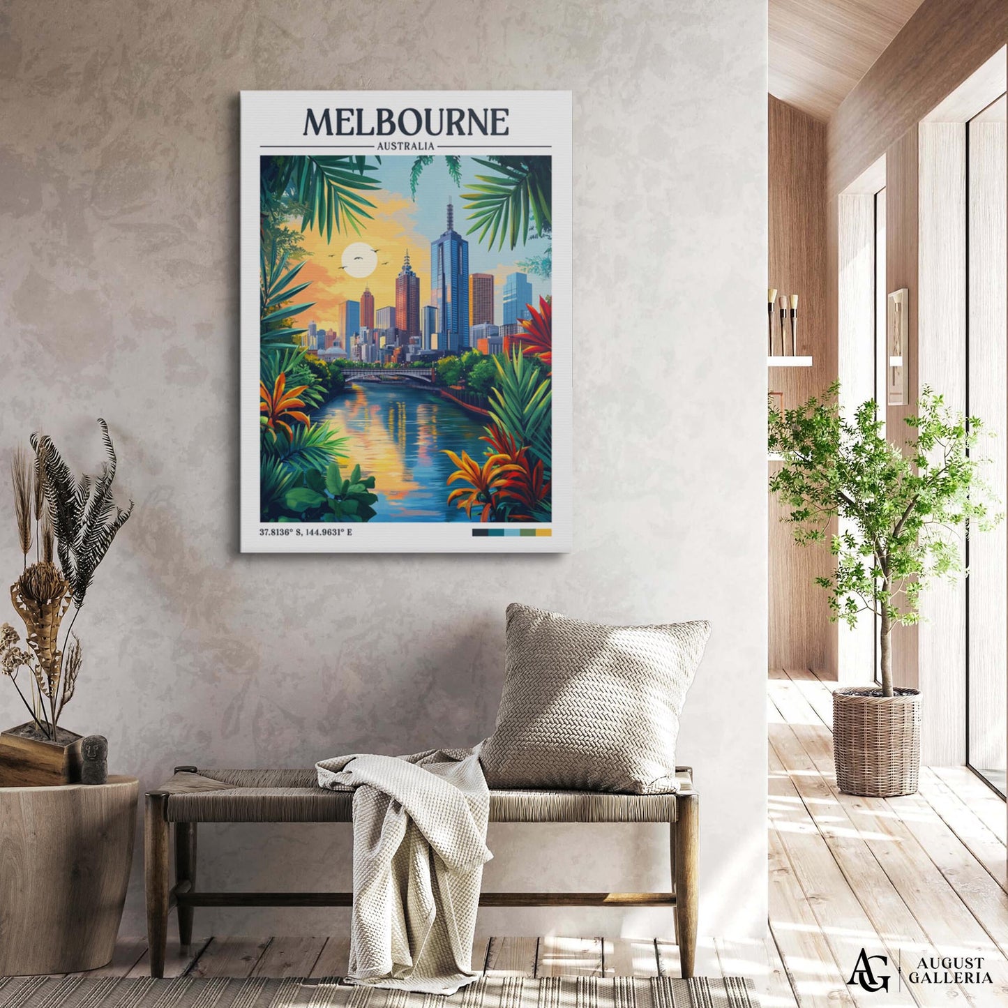 Melbourne Australia Retro Travel Print