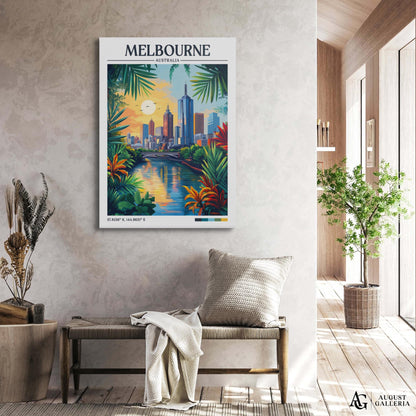Melbourne Australia Retro Travel Print
