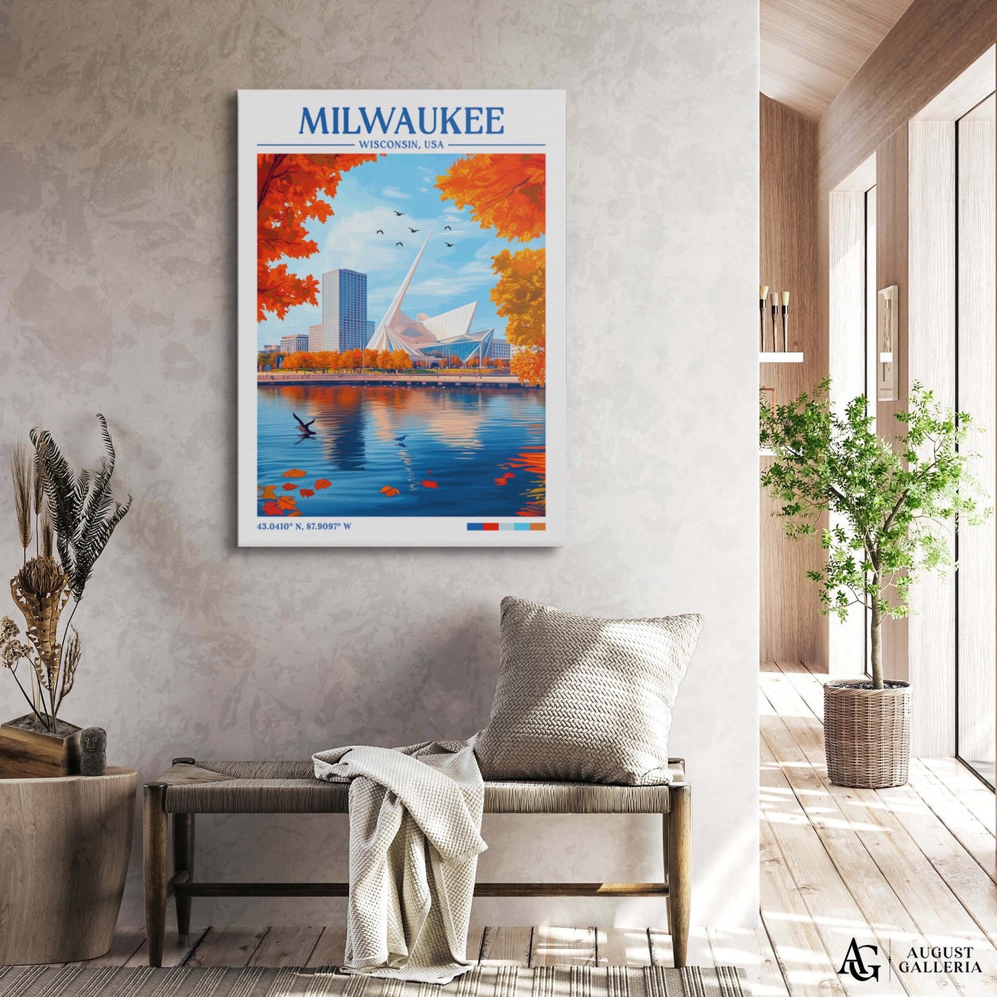 Milwaukee Wisconsin Retro Travel Print