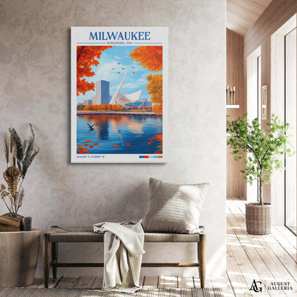Milwaukee Wisconsin Retro Travel Print