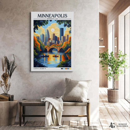 Minneapolis Minnesota Retro Travel Print