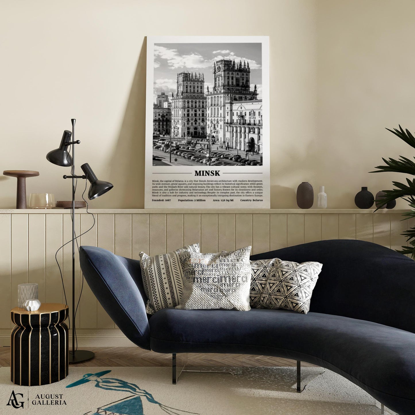 Minsk Black & White City Print