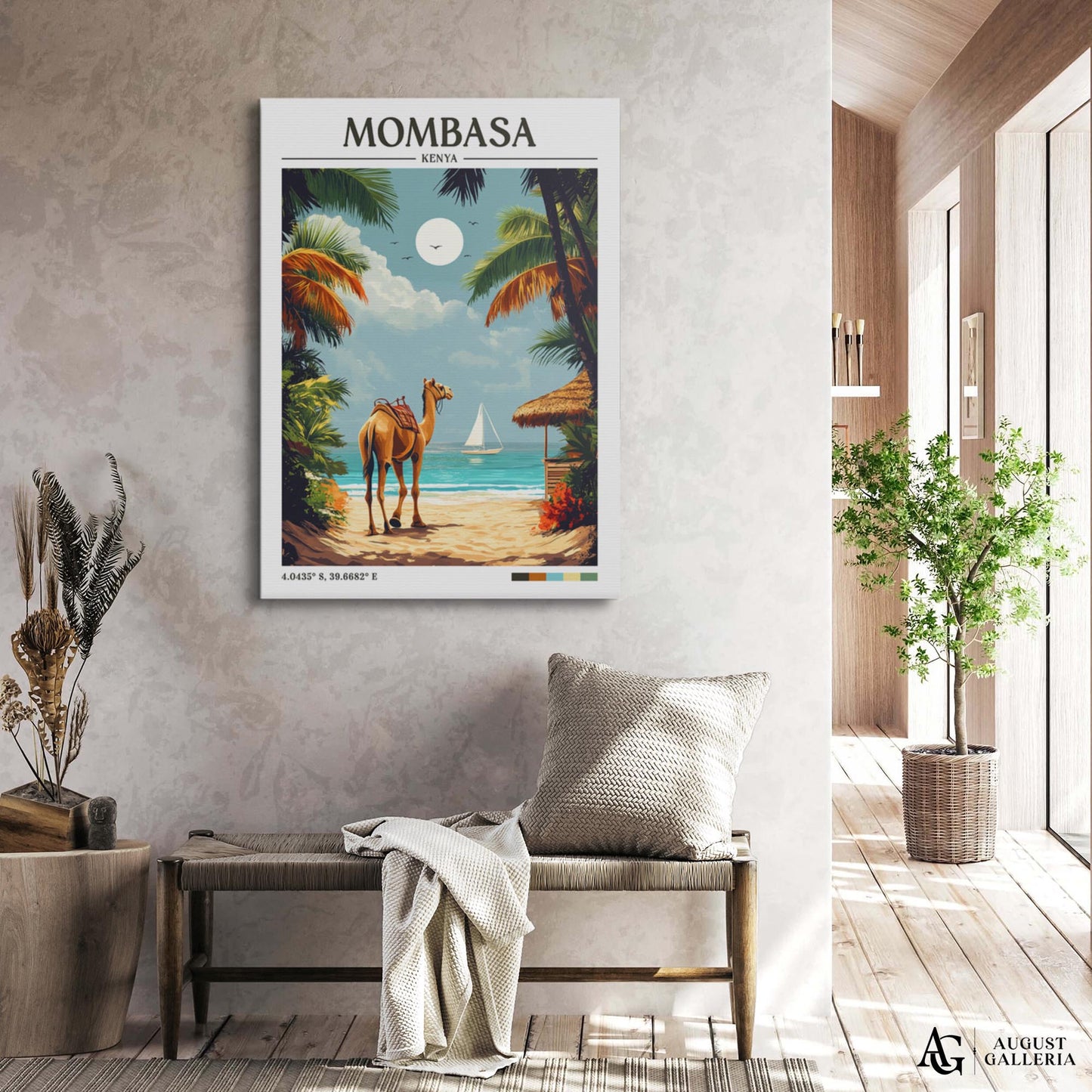 Mombasa Kenya Retro Travel Print