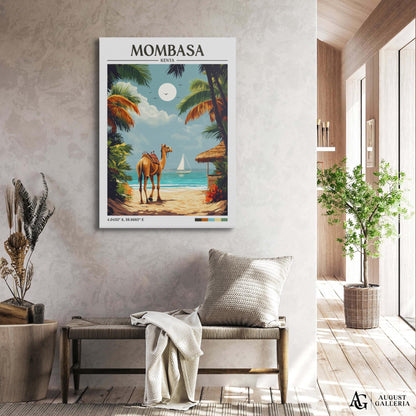Mombasa Kenya Retro Travel Print