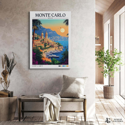 Monte Carlo Retro Travel Print