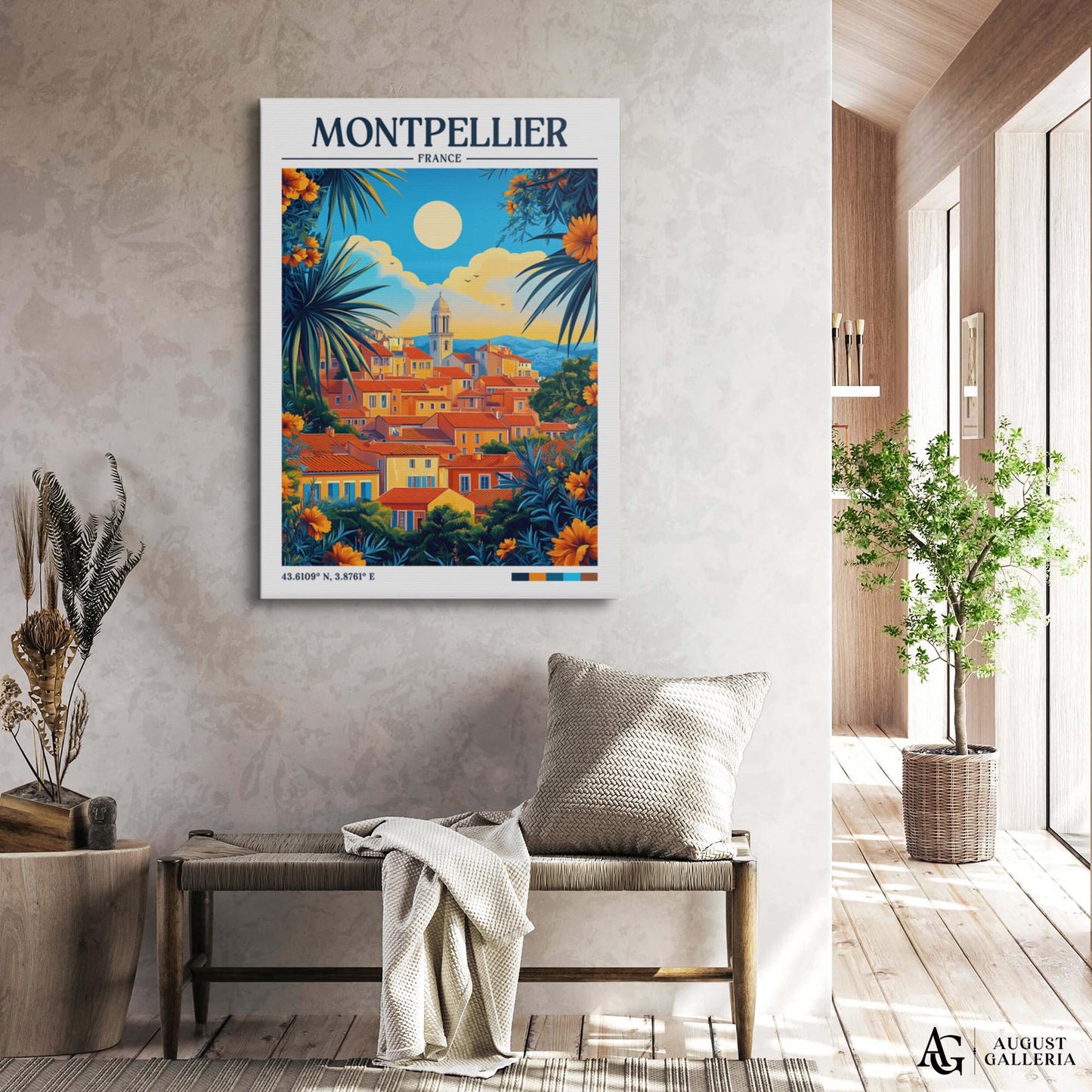 Montpellier France Retro Travel Print